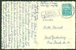 LOTHRA über LOBENSTEIN = Drognitz Kaulsdorf Saalfeld 1961 LANDPOSTSTEMPEL Blau 10Pf-Aufbau > Bad Godesberg - Lettres & Documents
