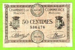 FRANCE / CHAMBRES De COMMERCE De MÂCON Et De BOURG / 50 CENTS / 1er SEPT.1915 / N° 536,476 / SERIE  / NEUF - Chamber Of Commerce