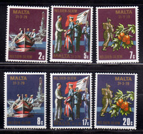 MALTA 1979 END OF MILITARY FACILITIES AGREEMENT WITH GREAT BRITAIN  COMPLETE SET SERIE COMPLETA MNH - Malte