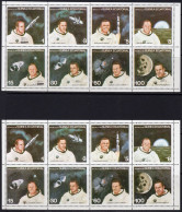 Guinea Equat. 1979, Space, Astronauts, With MISTAKES Correct 2sheetlet - Fouten Op Zegels