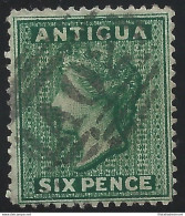 1884 ANTIGUA - SG N° 29  6d. Deep Green USED - Andere & Zonder Classificatie