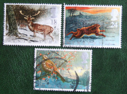 Animals In Winter Dear Fox Hare Bird (Mi 1372-1374) 1992 Used Gebruikt Oblitere ENGLAND GRANDE-BRETAGNE GB GREAT BRITAIN - Gebraucht