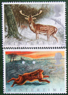 Animals In Winter Dear Fox Hare Bird (Mi 1372-1373) 1992 Used Gebruikt Oblitere ENGLAND GRANDE-BRETAGNE GB GREAT BRITAIN - Used Stamps