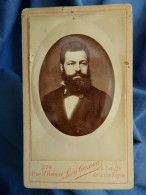 Photo Cdv Léon Cassin, Paris - Homme élégant, Grosse Barbe épaisse, Portrait En Médaillon Ca 1875 L678 - Old (before 1900)