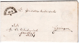 Württemberg 1865, Bahnstpl. REICHENBACH Klar Auf Brief N. Esslingen - Storia Postale