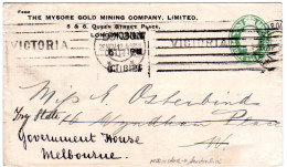 GB 1912, 1/2d Gold Mining Ganzsache Brief V. London, Nachsendung N. Australien - Sonstige & Ohne Zuordnung