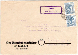 1947, Landpost Stpl. COBBEL über Tangerhütte Auf Brief M. Paar 12 Pf. - Briefe U. Dokumente