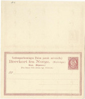 Norwegen P 25, 10+10 öre Doppel Ganzsache Sauber Gebr. Christiania-Berlin  - Lettres & Documents