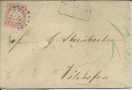 Bayern 1867, OMR 751 Arnstorf Auf Brief M. Breitrand. 3 Kr. N. Vilshofen. #1460 - Covers & Documents
