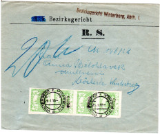 Tschechoslowakei 1919, 4x5 H. Porto Auf Rückschein Brief V. Winterberg - Cartas & Documentos