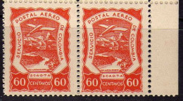 Colombie - (1921-23) -  P A  60 C. Avion En Vol - Paysage - S.C.A.D.T.A. Neufs* - 2  Ex. - Colombia