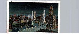 Chicago, Wacker Drive And Chicago By Night, 30 Juillet 1929, Flamme Postale Air Mail - Chicago