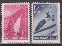 Yugoslavia 1949 Planica Ski Jumps, Mi 570-571 - MNH**VF - Ongebruikt