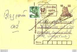 India Postal Stationery Tiger 15 - Postales