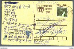 India Postal Stationery Tiger 15 Barmer Cds - Cartes Postales