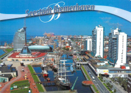 Bremerhaven - Vue Depuis La Tour Radar Sur Le Vieux Port Jusqu'au Nouveau Bassin Portuaire Jusqu'au Quai électrique - Bremerhaven