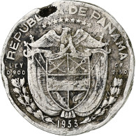 Panama, 1/10 Balboa, 1953, Argent, B, KM:24 - Panamá