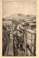 Cpa Illustration Soldat Allemand Au Créneau De La Tranchée - Guerre 14-18 - Feldpost WW1- Vosges Ou Alsace ? - Weltkrieg 1914-18