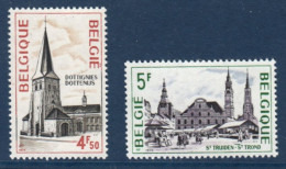 Belgique, België, **, Yv 1763, 1764, Mi 1824, 1825, SG 2394, 2395, Vieille église Dottignies, Grand Marché De St-Trond, - Nuovi