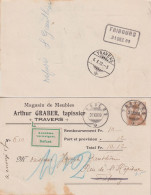 PrP-50  "Arthur Graber, Tapissier, Travers" - Fribourg       1909 - Stamped Stationery