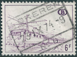TR383-Cu Wit Papier Gestempeld - Witte Locomotief - Stempel Lokeren - Gebraucht