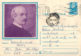 Postal Stationery Postcard Romania Vasile Alecsandri - Rumänien