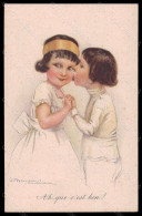 Artist Signed Illustratori Bompard Children Kissing Serie 920-5 Postcard VK6723 - Sonstige & Ohne Zuordnung