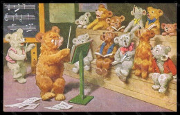 Artist Signed K. Feiertag ? Dressed Bear School BKWI 67-3 Postcard VK6116 - Sonstige & Ohne Zuordnung