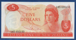 NEW ZEALAND  - P.165d – 5 Dollars ND (1967 - 1981) UNC, S/n 145 000193 - Neuseeland