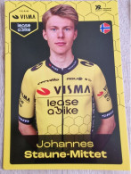 Card Johannes Staune-Mittet - Team Visma-Lease A Bike - 2024 - Cycling - Cyclisme - Ciclismo - Wielrennen - Cycling