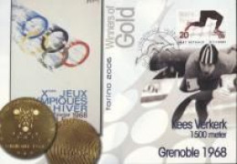 Netherlands 2012, Olympic Games Winners, Grenoble, Verkerk, Skating, Special Cover - Invierno 1968: Grenoble