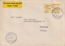 Sonderflug  "Pro Aero"  Lugano - St.Gallen - Göteborg S       1949 - Covers & Documents