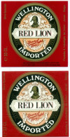 2 Verschillende Oude Etiketten Bier Wellington Red Lion - Brouwerij / Brasserie Union Te Jumet - Birra