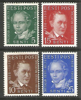 Estonia 1938 Mint Stamps MNH (**) Mich.# 138-141 - Estonie