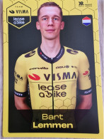 Card Bart Lemmen - Team Visma-Lease A Bike - 2024 - Cycling - Cyclisme - Ciclismo - Wielrennen - Cycling