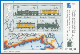 Finland 1987 Year., Block MNH (**) - Map Trains - Hojas Bloque