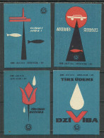 Latvia Factory Baltija (Liepaja ) ,  4 Matchbox Labels   - Luciferdozen - Etiketten