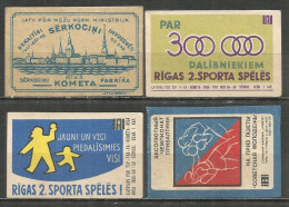 Latvia Factory Kometa ( Riga ) 4 Matchbox Labels  - Cajas De Cerillas - Etiquetas