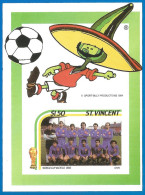 Saint Vincent 1986 Mint Block MNH (**) Mexico'86 Football - St.Vincent (1979-...)