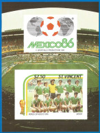 Saint Vincent 1986 Mint Block MNH (**) Mexico'86 Football - St.Vincent (1979-...)