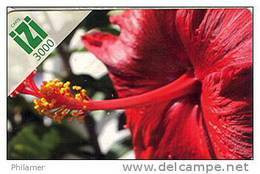 Telecarte Nouvelle Caledonie Prepayee IZI Fleur Hibiscus 3000 Francs Ex 12/10 Ut TB - Nouvelle-Calédonie
