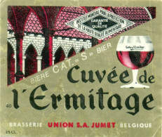 Oud Etiket Bier Cuvée De L'Ermitage - Brouwerij / Brasserie Union Te Jumet - Cerveza