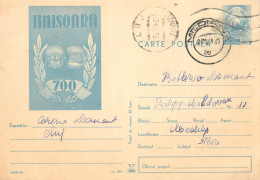 Postal Stationery Postcard Romania Timisoara 700 - Rumänien