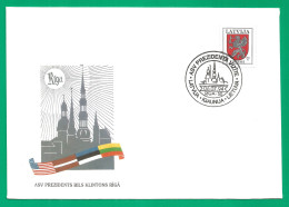 Latvia Cover 1994 Year -  First Day - Usa President Visit - Letland