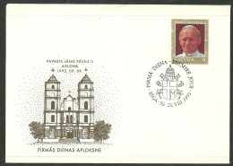 Latvia FDC Cover 1993 Year Pope - Letland