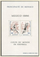 Monaco 1986 Year., S/S Block Mint MNH (**) - Sports Soccer Footboll - Blocs