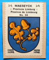 Limburg Limbourg N034 Maeseyck Maaseik Timbre Vignette 1930 Café Hag Armoiries Blason écu TBE - Tea & Coffee Manufacturers