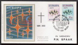 FDC SOIE / ZIJDE 1623/4 - 29/04/1972 - Europa 72 - In Memory Spaak (1 Pli, Oblitération 1030 Bruxelles) - 1971-1980