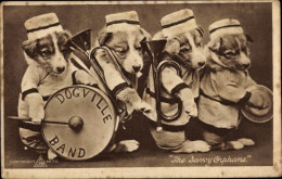 CPA The Savoy Orphans, Vermenschlichte Hunde Mit Musikinstrumenten, Dogville Band - Sonstige & Ohne Zuordnung