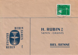 Motiv Brief  "Samen Graines Rubin, Biel/Bienne"  Ligerz       1952 - Storia Postale